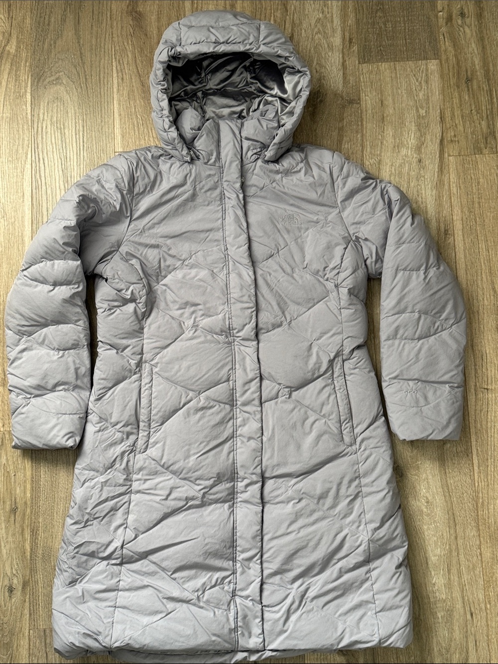 The North Face Women's Miss Metro lI Hooded Parka Gray Long Coat Jacket Size L